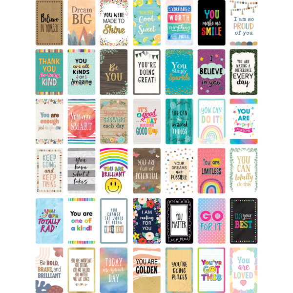 Encouragement Cards, 2-3-16" x 3-1-2", 42 Per Pack, 6 Packs