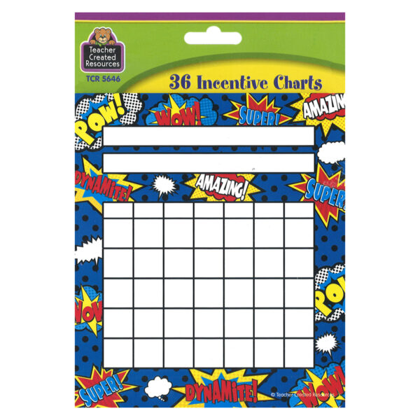Superhero Incentive Chart, 36 Per Pack, 6 Packs