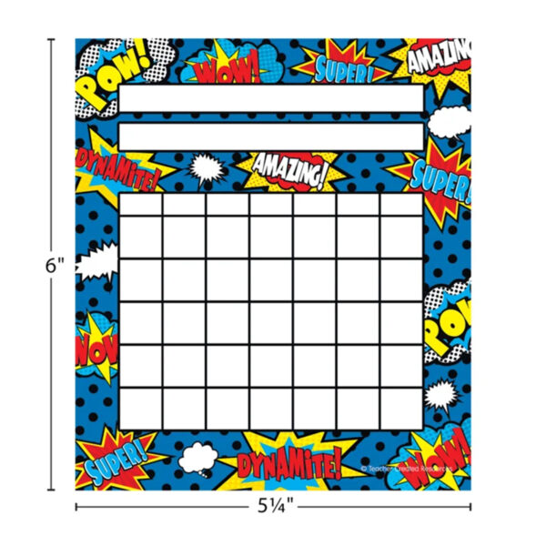 Superhero Incentive Chart, 36 Per Pack, 6 Packs