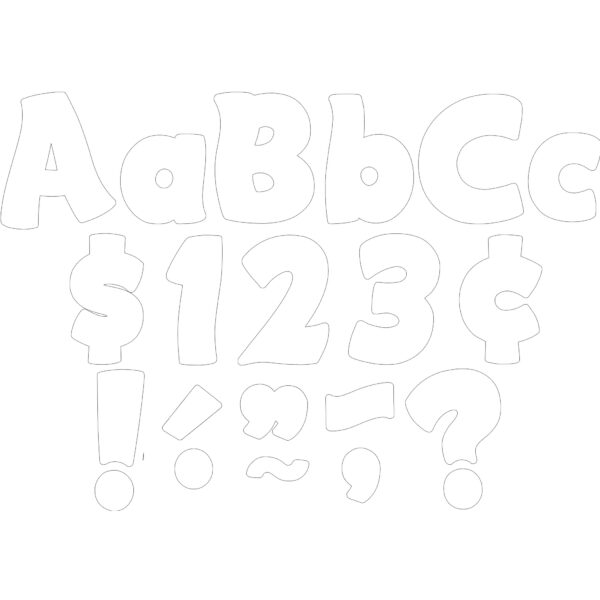 White Funtastic 4" Letters Combo Pack, 208 Per Pack, 3 Packs