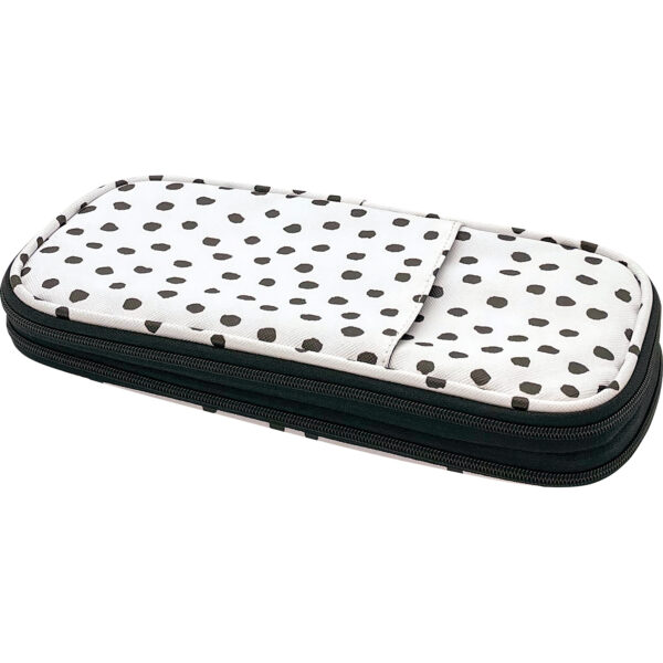Black Painted Dots on White Pencil Case, Pack of 3