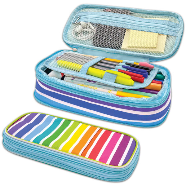 Colorful Stripes Pencil Case Colorful Stripes Pencil Case, Pack of 3