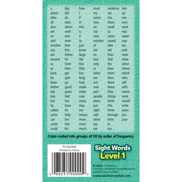 ERSTCR62031_2.jpg Sight Words Flash Cards - Level 1