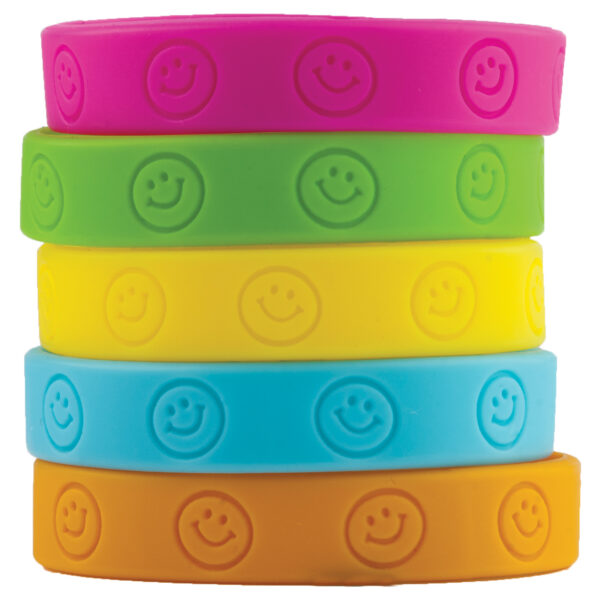 Happy Faces Wristbands, 10 Per Pack, 6 Packs