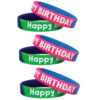 Fancy Happy Birthday Two-Toned Wristband Pack, 10 Per Pack, 3 Packs