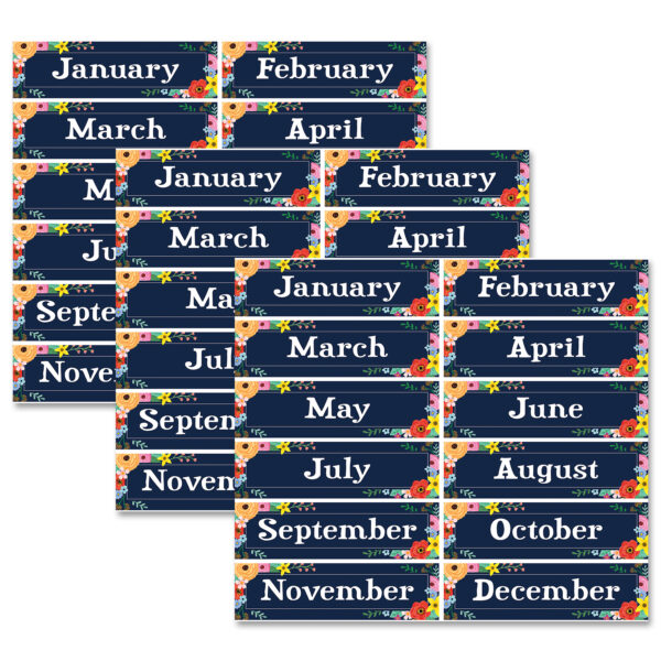 Wildflowers Monthly Headliners Wildflowers Monthly Headliners, 12 Per Pack, 3 Packs