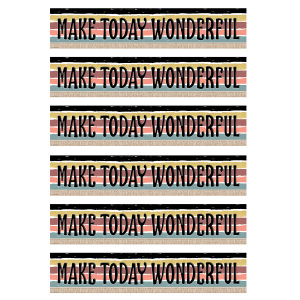 Wonderfully Wild Make Today Wonderful Banner, 8" x 39", Pack of 6