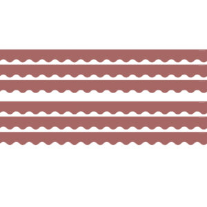 Deep Rose Scalloped Border Trim, 35 Feet Per Pack, 6 Packs