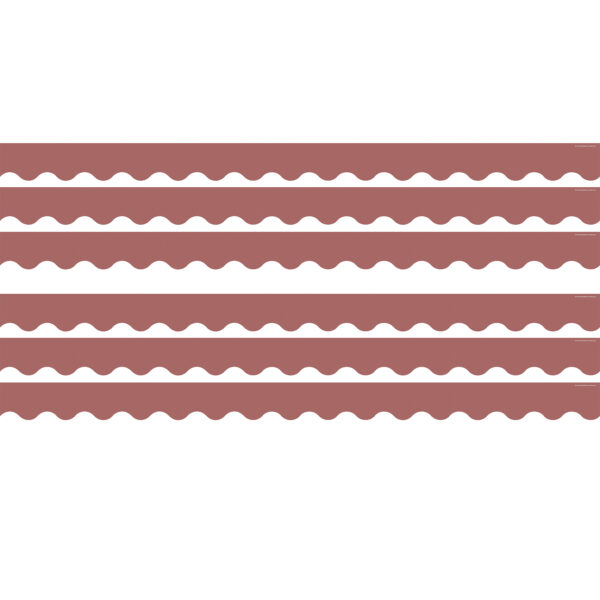 Deep Rose Scalloped Border Trim, 35 Feet Per Pack, 6 Packs