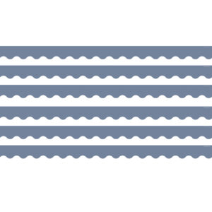 Aegean Blue Scalloped Border Trim, 35 Feet Per Pack, 6 Packs