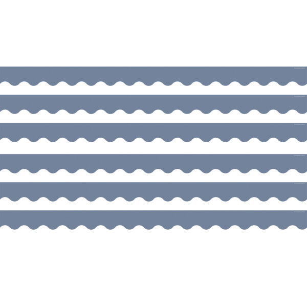 Aegean Blue Scalloped Border Trim, 35 Feet Per Pack, 6 Packs