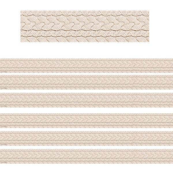 Cable Knit Sweater Straight Border Trim, 35 Feet Per Pack, 6 Packs