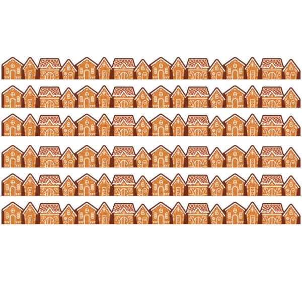 Gingerbread Houses Die-Cut Border Trim, 35 Feet Per Pack, 6 Packs