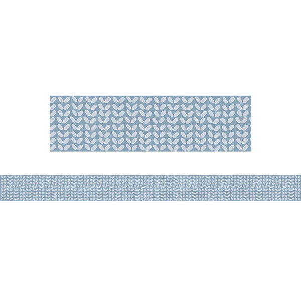 Classroom Cottage Blue Petals Straight Border Trim, 35 Feet Per Pack, 6 Packs