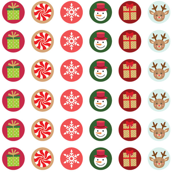 Winter Holiday Mini Stickers, 378 Per Pack, 12 Packs