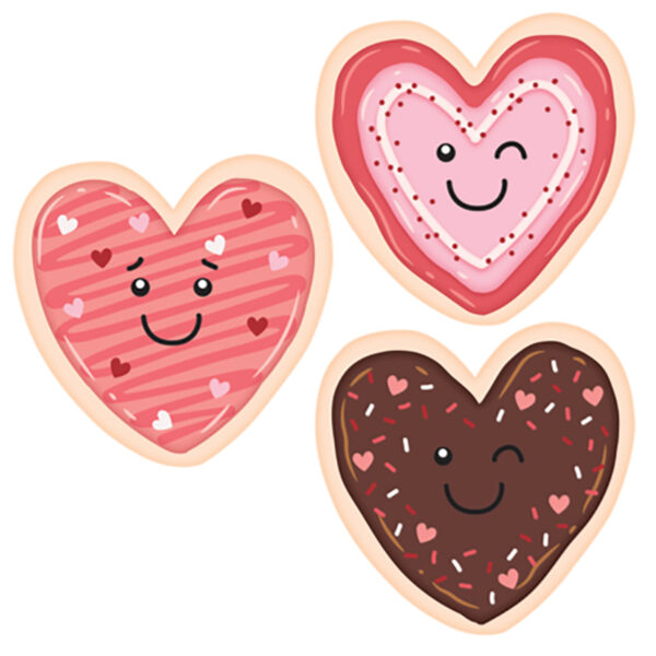 Frosted Heart Cookies Accents, 30 Per Pack, 3 Packs