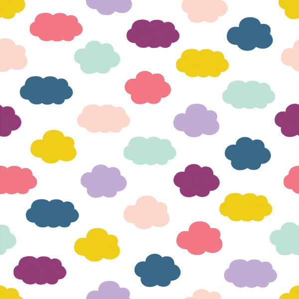 Peel and Stick Decorative Paper Roll, 17-1-2" x 10 ft, Oh Happy Day Clouds