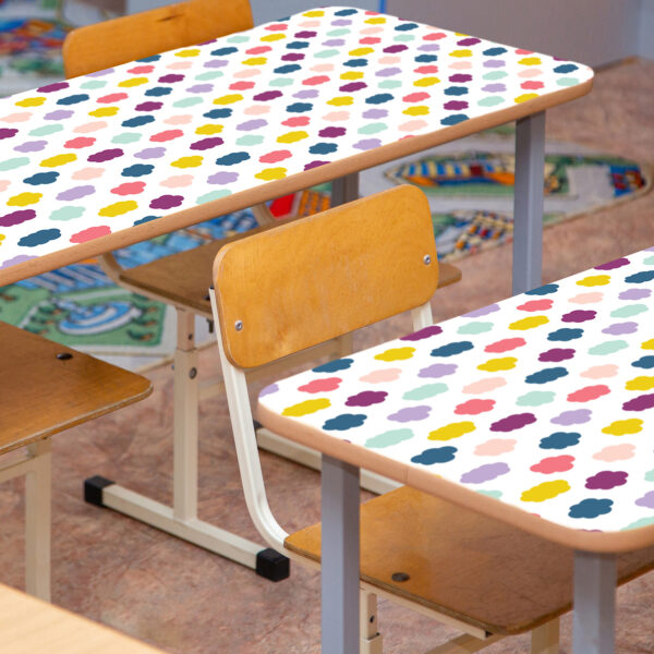 Peel and Stick Decorative Paper Roll, 17-1-2" x 10 ft, Oh Happy Day Clouds