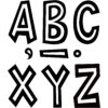 Black and White 7" Fun Font Letters Black and White 7" Fun Font Letters, 120 Per Pack, 2 Packs