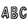Black and White 7" Fun Font Letters Black and White 7" Fun Font Letters, 120 Per Pack, 2 Packs