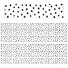 Black Painted Dots on White Straight Border Trim, 35 Feet Per Pack, 6 Packs