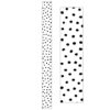 Black Painted Dots on White Straight Border Trim, 35 Feet Per Pack, 6 Packs