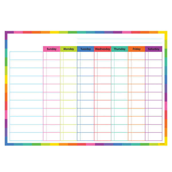 Colorful Dry-Erase Magnetic Task Chart