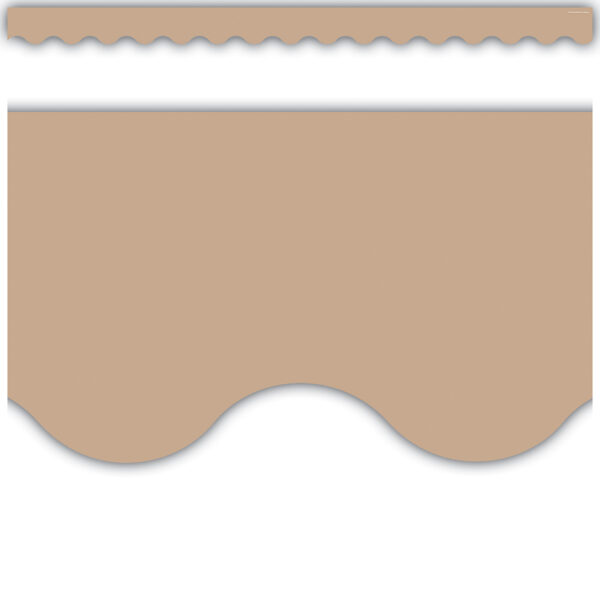 Light Brown Scalloped Border Trim, 35 Feet Per Pack, 6 Packs