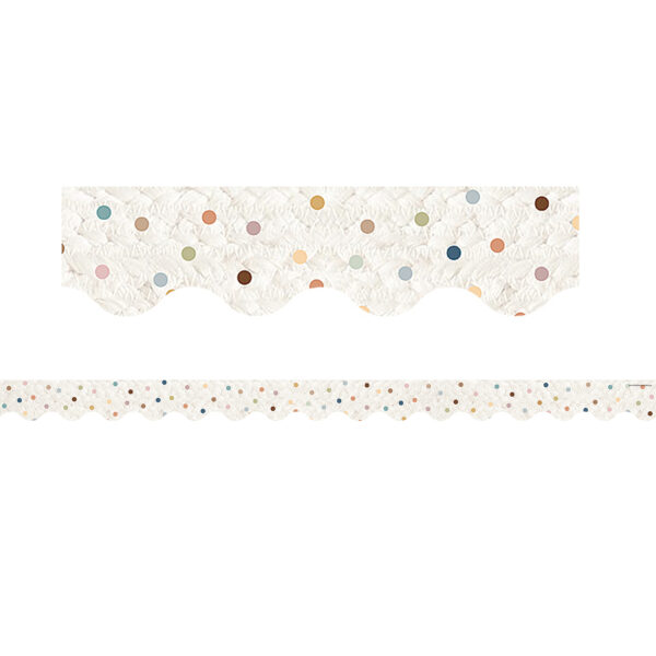 Everyone is Welcome Dots Scalloped Border Trim, 35 Feet Per Pack, 6 Packs