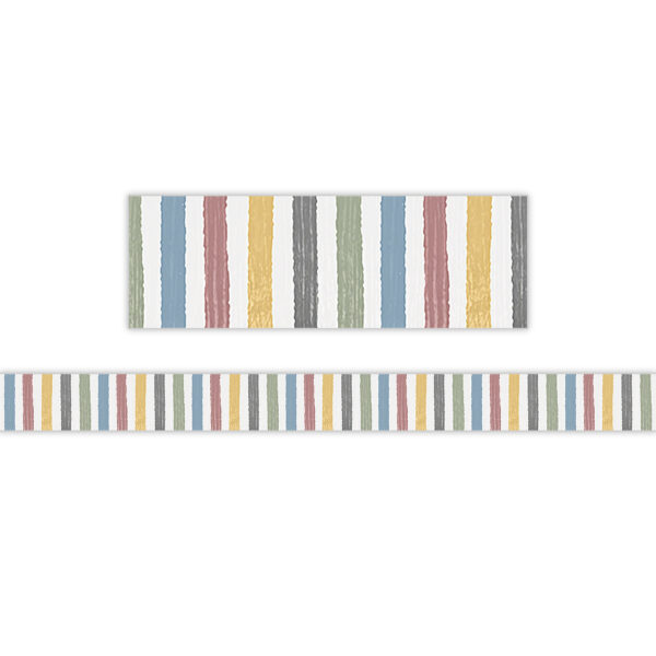 Classroom Cottage Stripes Straight Border Trim, 35 Feet Per Pack, 6 Packs