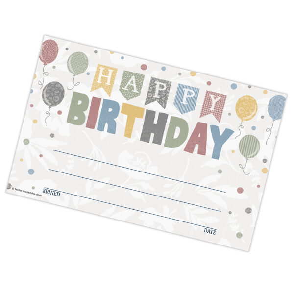 Classroom Cottage Happy Birthday Awards, 30 Per Pack, 6 Packs