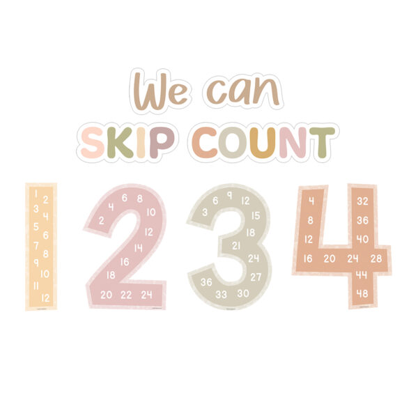 Terrazzo Tones Skip Counting-Multiples Jumbo Numbers Bulletin Board Set, 17 Pieces
