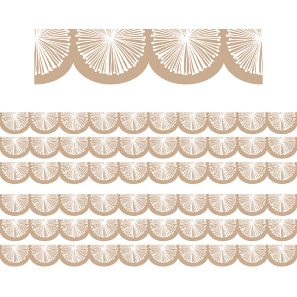 Natural Poms Scalloped Die-Cut Border Trim, 35 Feet Per Pack, 6 Packs