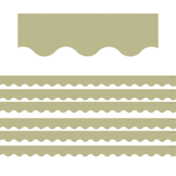 Olive Green Scalloped Border Trim, 35 Feet Per Pack, 6 Packs