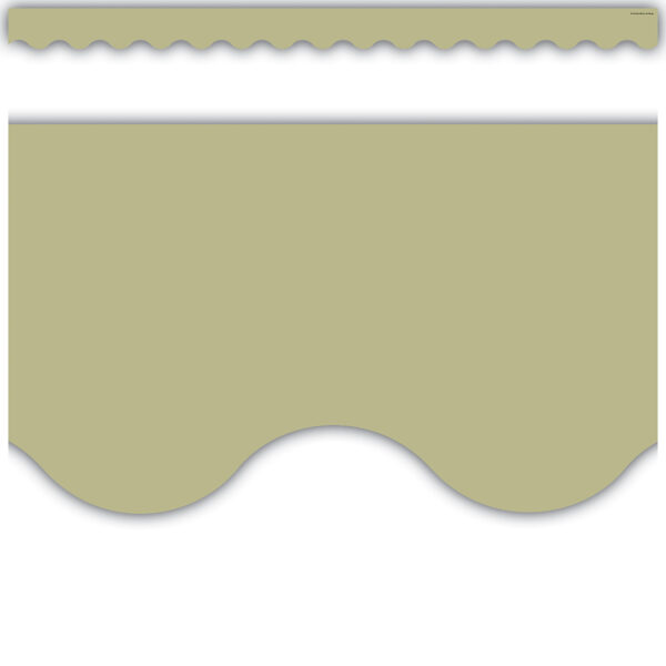 Olive Green Scalloped Border Trim, 35 Feet Per Pack, 6 Packs