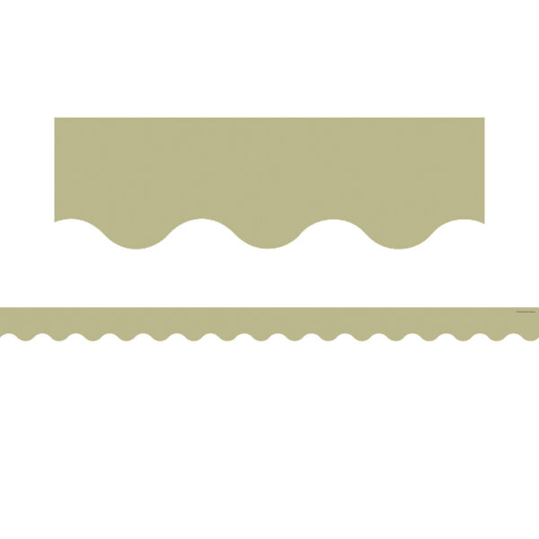 Olive Green Scalloped Border Trim, 35 Feet Per Pack, 6 Packs