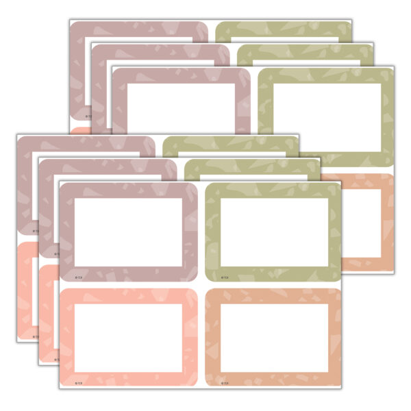 Terrazzo Tones Name Tags-Labels - Multi-Pack, 36 Per Pack, 6 Packs