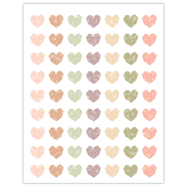 Terrazzo Tones Hearts Mini Stickers, 378 Per Pack, 12 Packs