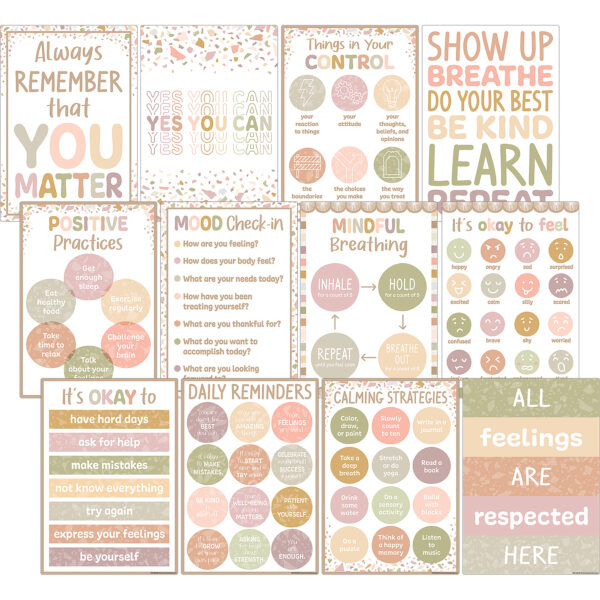 Terrazzo Tones Positive Practices Small Poster Pack Terrazzo Tones Positive Practices Small Poster Pack, Pack of 12