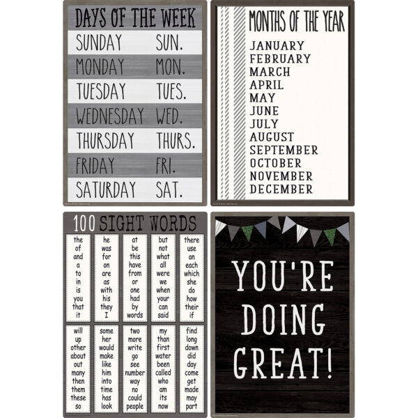 Modern Farmhouse Early Learning Small Poster Pack Modern Farmhouse Early Learning Small Poster Pack, 12 Posters