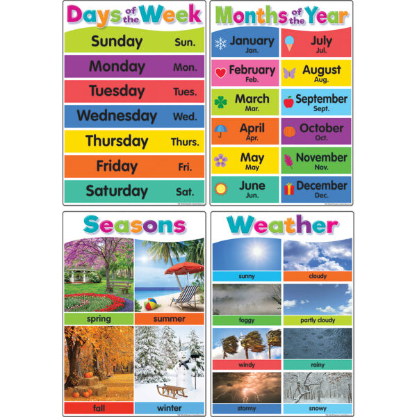 Colorful Early Learning Small Poster Pack Colorful Early Learning Small Poster Pack, 12 Posters