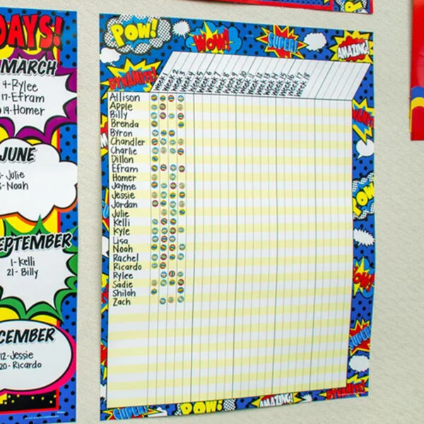 Superhero Incentive Chart, Pack of 6