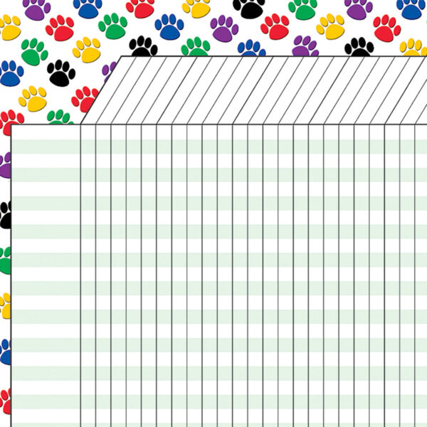 Colorful Paw Prints Incentive Chart, Pack of 6