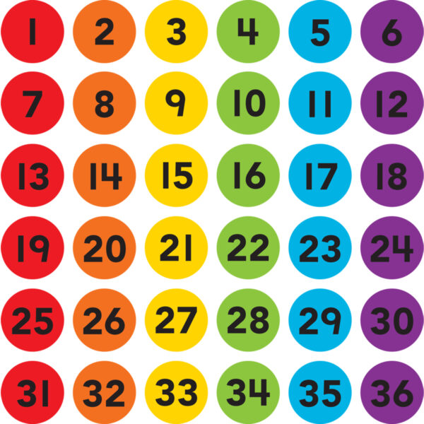 Spot On Numbers 136 Carpet Markers, 4"