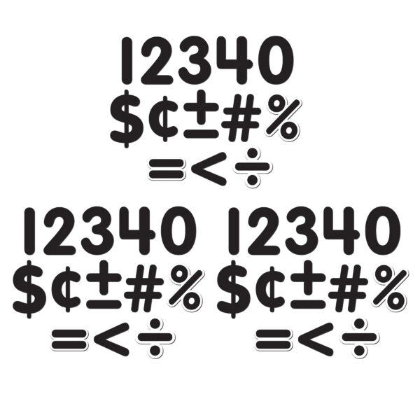 ERSTCR77218-3.jpg Black Classic 2-1-2" Magnetic Numbers, 65 Pieces Per Pack, 3 Packs