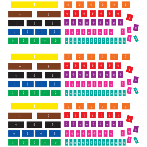 Fraction Tiles Magnetic Accents Fraction Tiles Magnetic Accents, 66 Pieces Per Pack, 3 Packs