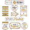 Clingy Thingies Confetti Positive Sayings Accents, 10 Pieces Per Pack, 2 Packs