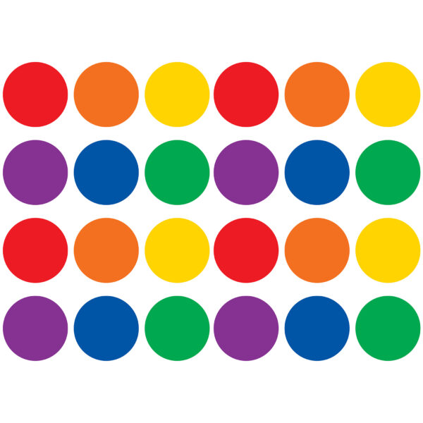 ERSTCR77550-2.jpg Spot On Dry-Erase Desktop Writing Spots Colorful Circles - 4", 12 Per Pack, 2 Packs