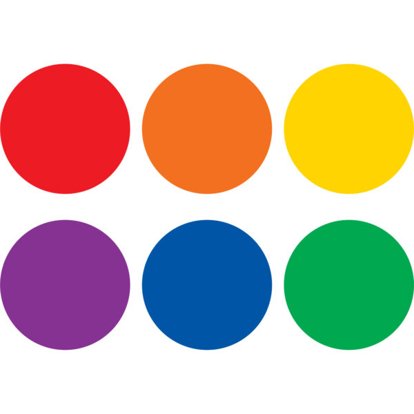 ERSTCR77550-2_1.jpg Spot On Dry-Erase Desktop Writing Spots Colorful Circles - 4", 12 Per Pack, 2 Packs