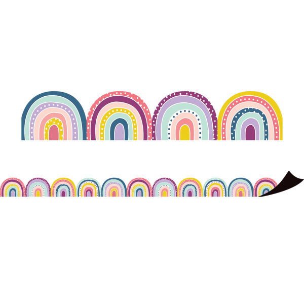 Oh Happy Day Rainbows Magnetic Border, 24 Feet Per Pack, 3 Packs
